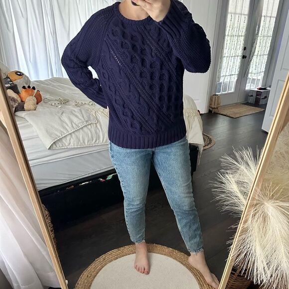 J. Crew Cable Knit Crewneck Sweater Size Small - Picture 1 of 8